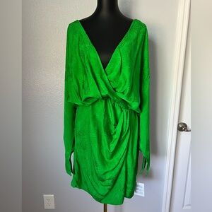 ASOS Bright Green Faux Wrap Dress